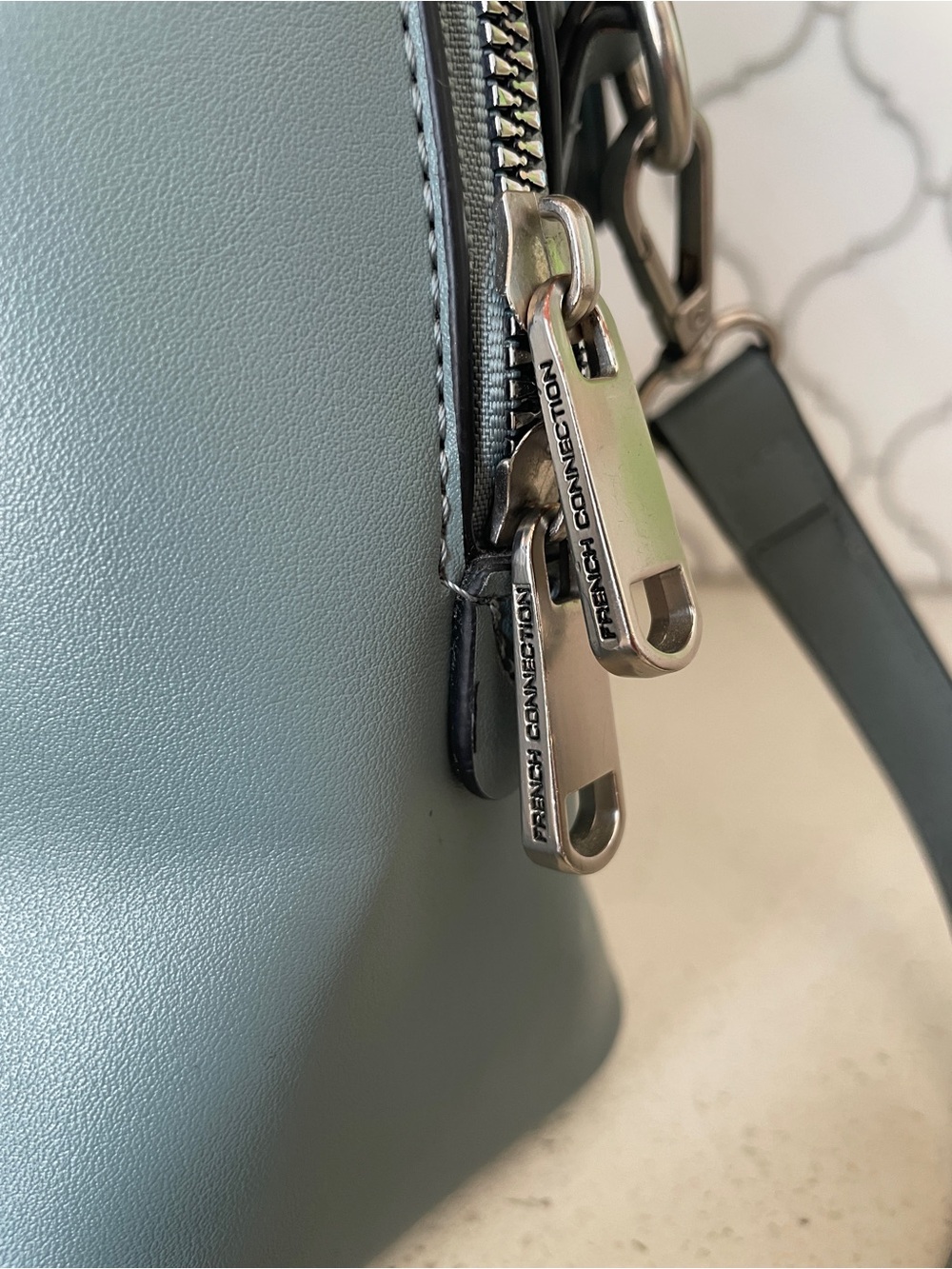 GUC French Connection Dusty Blue Terra Dome Mini Satchel FCUK - Picture 12 of 16